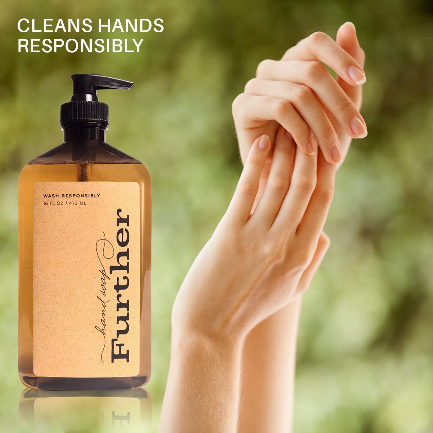 Further Glycerin Hand Soap, 16 Fluid Ounces (Pack of 2) - Sustainable, Natural Liquid Soap