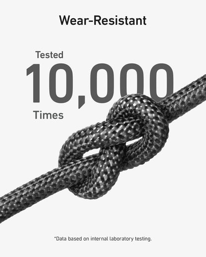 Anker 543 USB C to USB C cable, 10 ft long, designed for fast charging with a sleek black finish.