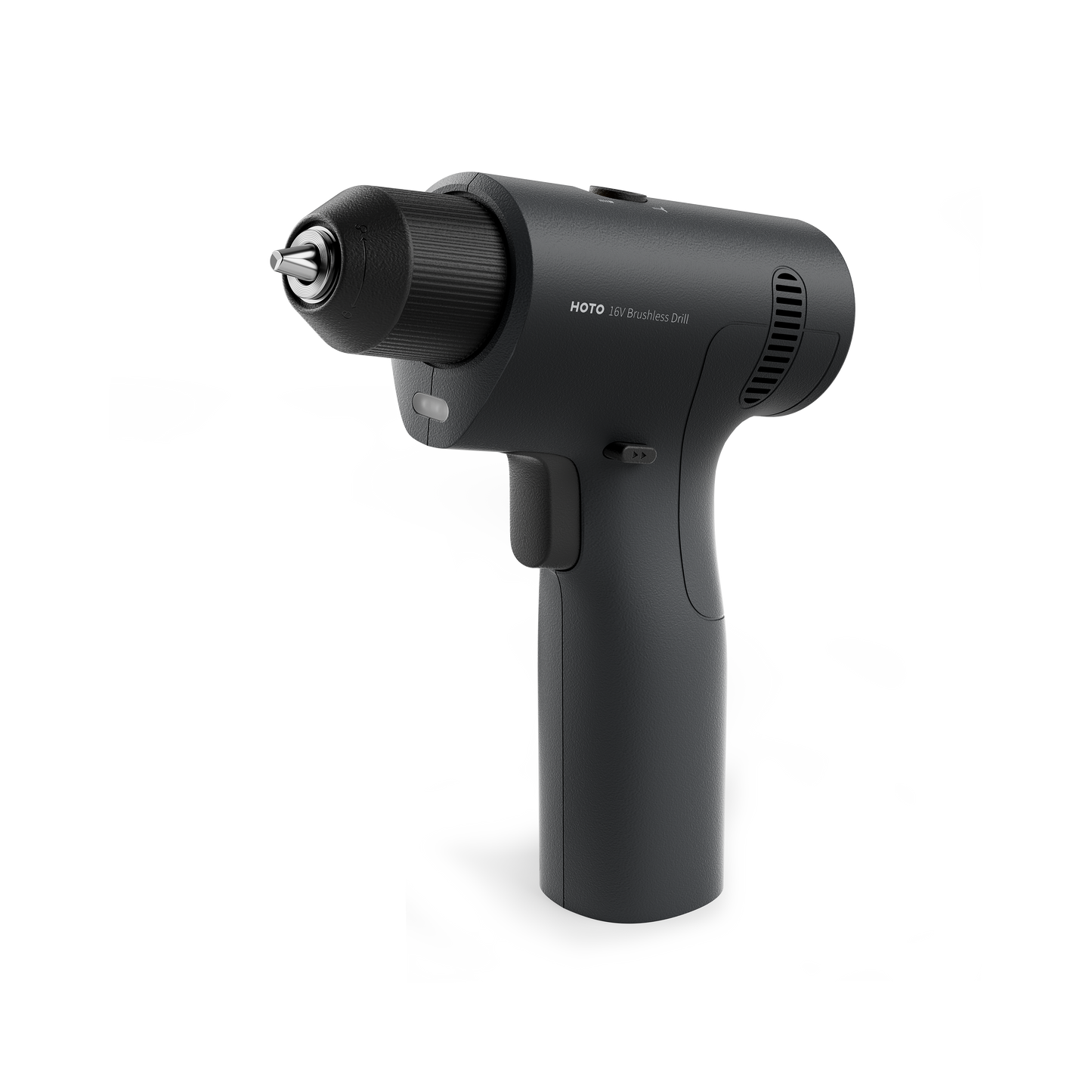 HOTO 16V Brushless Drill showcasing a compact design with ergonomic handle and drill bit attachment for versatile use.