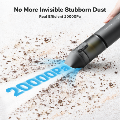 HOTO AutoCare air duster and vacuum, showcasing its compact design and dual-function cleaning tools for efficient dust removal.