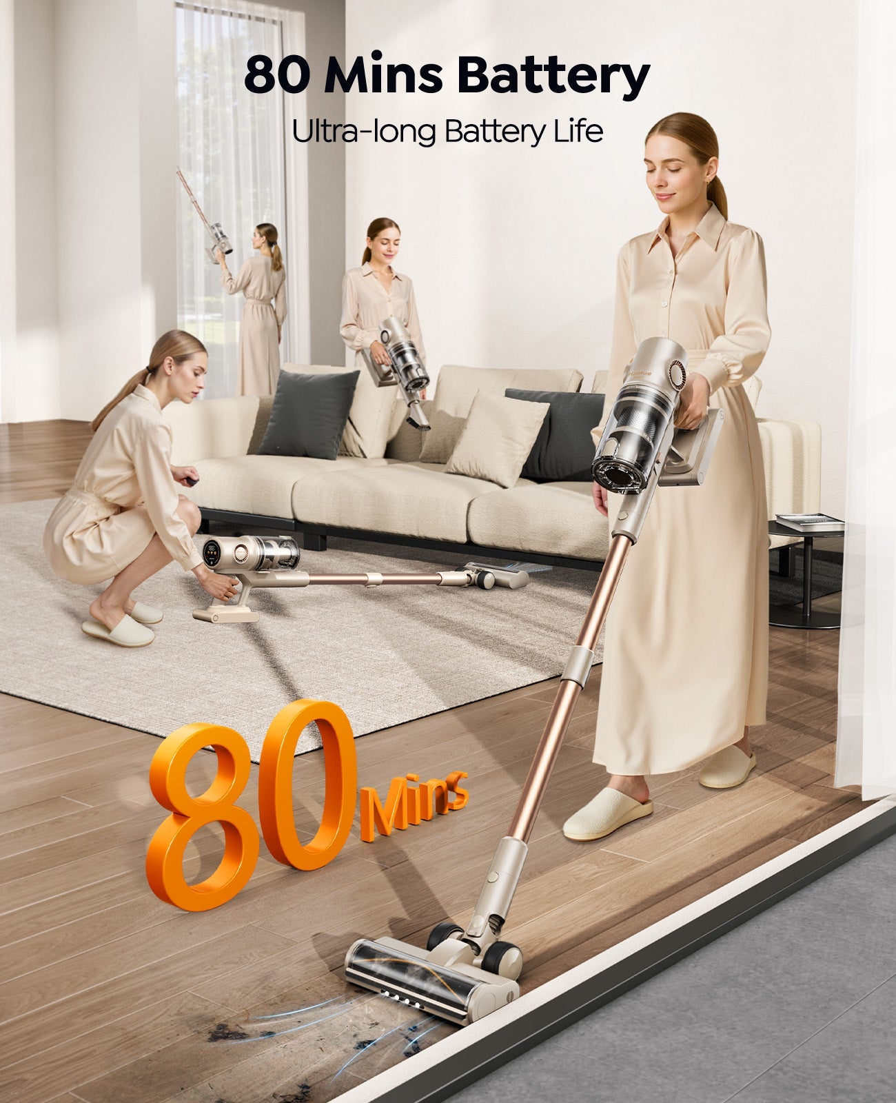 Honiture P7 Pro cordless stick vacuum cleaner with a sleek design, lightweight body, and removable handheld unit for versatile cleaning.